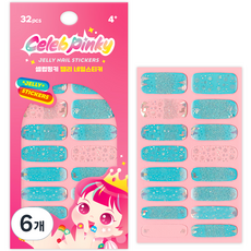 兒童名人Pinky果凍指甲貼, 02 銀色冬季, 6個