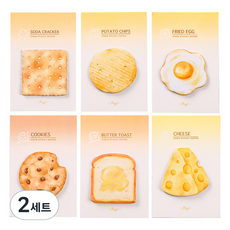 Allode 餅乾便條紙6種組合, 2套, 混合色