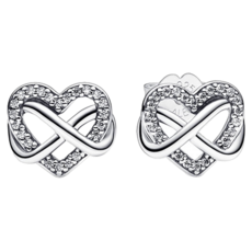 PANDORA 潘多拉 女款閃耀無限心形耳釘 292667C01