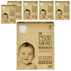 NATURE LOVE MERE 獨立包裝新生兒棉花棒 80支, 6盒