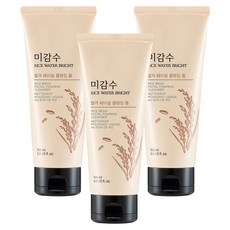 THE FACE SHOP 菲詩小舖 米感水透亮米糠潔面乳, 150ml, 3條