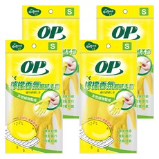 OP 檸檬香氛細絨手套, 黃色, S, 4雙