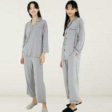 테라우드 커플용 피치기모 커들 스누그 카라 파자마 상하의 2p 세트