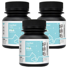 Abib 亞筆 HairBall Relife 寵物好排毛粉，適用成貓、高齡貓，幫助腸胃消化, 排便順暢、排毛清道、腸道護理, 3罐