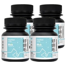 Abib 亞筆 HairBall Relife 寵物好排毛粉 適用成貓、高齡貓, 排便順暢、排毛清道、腸道護理, 4罐