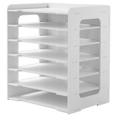 文件置物架 PVC環保材質 34*25*39cm 中國製, 7層, 白色