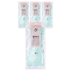 야무진 컬러드 니트릴 고무장갑 양손세트, 민트, 중(M), 4세트