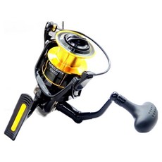 RYOBI MATURITY 單線杯 崁入式手把 紡車式捲線器 輕量化設計 換線便捷 操作順暢, 6000型, 黑色 + 黃色, 1個