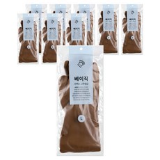 Yamujin 基本款乳膠手套 雙手組, 9套, 大(L), 米色