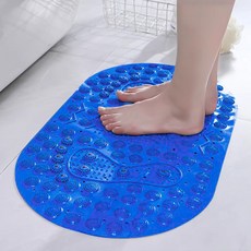 daysoy 指壓按摩浴缸浴室腳踏墊 69 x 39 cm, NO07腳印藍色, 1個