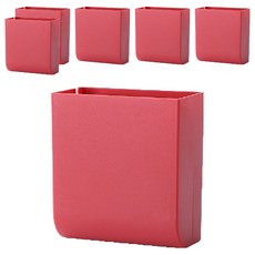 壁掛式收納盒, 紅色, 6個