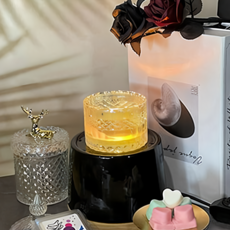 honey comb 北歐風香氛融蠟夜燈氣氛燈，營造浪漫氣氛，安全無火香氛體驗, 黑色