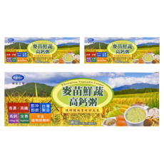 BuDer 標達 麥苗鮮蔬高鈣粥 Set 20包, 香濃高纖, 即沖即飲, 台灣製造, 700g, 3盒