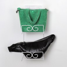 無痕貼牆式鐵製包包收納架, 白色