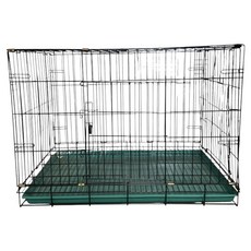 得福 靜電烤漆折疊式籠 犬貓籠, 1入, 黑色 + 綠色