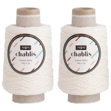 yarna 샤블리 콘사 뜨개실 100g, 101 화이트, 2개 101 화이트, 2개