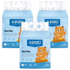 슈퍼대디 리얼씬 팬티형 기저귀 남여공용, 특대형(XL), 66매