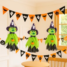 파티쇼 할로윈장식 허수아비 인형 그린, 혼합색상, 3개