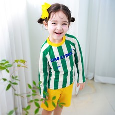 bay-b 兒童用 Ete 防曬泳衣上下裝 + 泳帽組