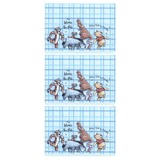 sun-star 小熊維尼95週年 L型 A4 資料夾 220 x 310 x 0.5mm, 3個, 格紋藍