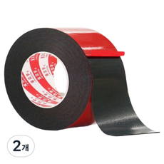 테일스타 강력한 다용도의 양면테이프 8m x 10cm, 블랙, 2개