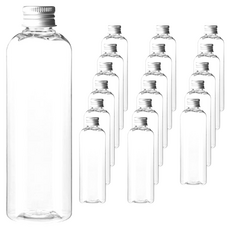병도매닷컴 AT500 투명28 음료용기 알루미늄 실버캡, 500ml, 18개