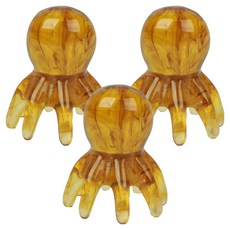 ADUNE 章魚頭皮刮痧頭部指壓按摩器, 3個, 棕色