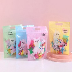 미미파티 감성 귀여운 구디백 손잡이 지퍼백 포장 봉투, 헬로우라마, 50개