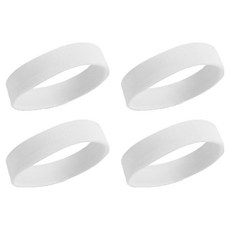 Attict 高彈力運動跑步吸汗防汗髮帶, 白色, 4個