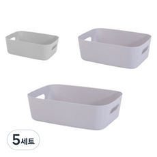 피피홈리빙 다용도 수납박스 펜트리 정리함 3종 세트, 5세트, 그레이