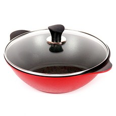 Kitchen-Art 鑽石塗層雙耳炒鍋+玻璃鍋蓋組, 28cm, 1組