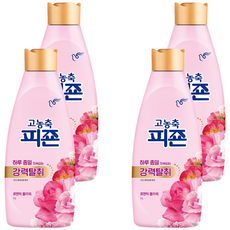 碧珍 高濃度強力除臭衣物柔軟精 浪漫花朵香, 1L, 4個