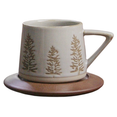 復古陶瓷咖啡杯組 CACP0018B 300ml, 松樹, 1組
