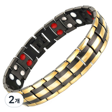 KODACHIEF 個性十足三線保健手鍊 黑色 225 x 15 mm, 2個