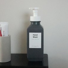 뉴앤룩 핸드워시 리필 용기 폴리 거품형 다크그레이 600ml + 핸드솝 스티커 세트, 1세트