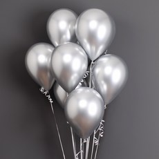Neo LOONS 30cm 圓形氣球, 金屬銀, 50個