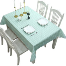 Inart 防水桌布, 1個, 137 x 152 cm, 藍色格紋