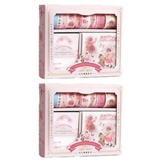 德德小品集 元氣滿滿手帳素材禮盒 - 芬妮的糖果屋, 膠帶10卷, 便簽10x10 100張, 貼紙10張, 2盒