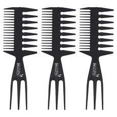 BELOTTY 男士髮油造型梳多功能3件組, 黑色, 3個