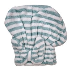 蝶結少女 珊瑚絨鬆緊乾髮帽 - 綠色 80%聚酯纖維 20%彈性纖維, 1個