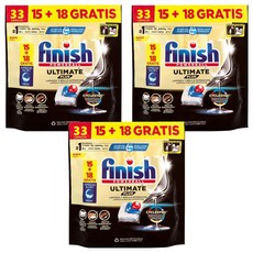 finish ULTIMATE PLUS 極致強效洗碗錠 33顆, 3包, 402.6g