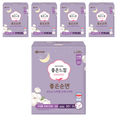 좋은느낌 좋은순면 생리대 패드형, 슈퍼롱, 20개입, 5개