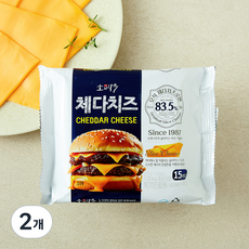 소와나무 오직 체다로만 동원 슬라이스치즈, 18g, 2개, 15개입