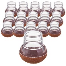 comet 防滑透明椅腳套, 棕色, 16個