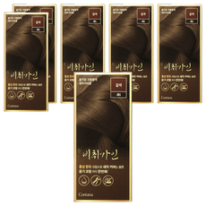 비취가인 윤기모 크림염색 염모제 새치커버용, 갈색, 6개