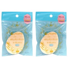MEGAMIE 100%NBR高密度抗菌兩用粉撲 NB2, 2個, 膚色