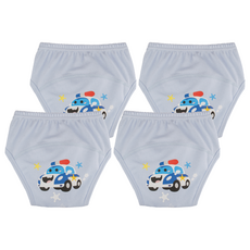 아가짱 유아용 프랜들리 배변훈련팬티, 하늘색(경찰차), 4개