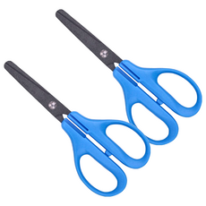 CANARY 長谷川刃物 兒童不粘膠剪刀，圓形刀刃安全，適合中小學生辦公，不鏽鋼刀片，ABS樹脂, EP-150F, 2支