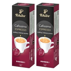 Tchibo 香醇義式濃縮咖啡膠囊 Cafissimo咖啡機適用, 7.5g, 10顆, 2盒