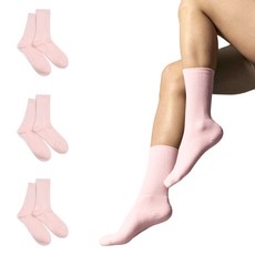 REETU Air Daily 中筒襪, 柔粉色, 3個